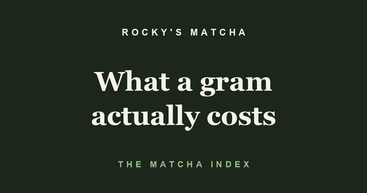 Rocky's Matcha: what a gram actually costs — The Matcha Index